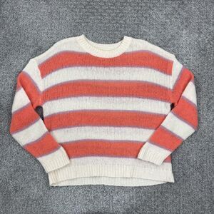 Easy Clothes Sweater Womens Medium Large Striped Chunky Knit Mohair Wool Cozy